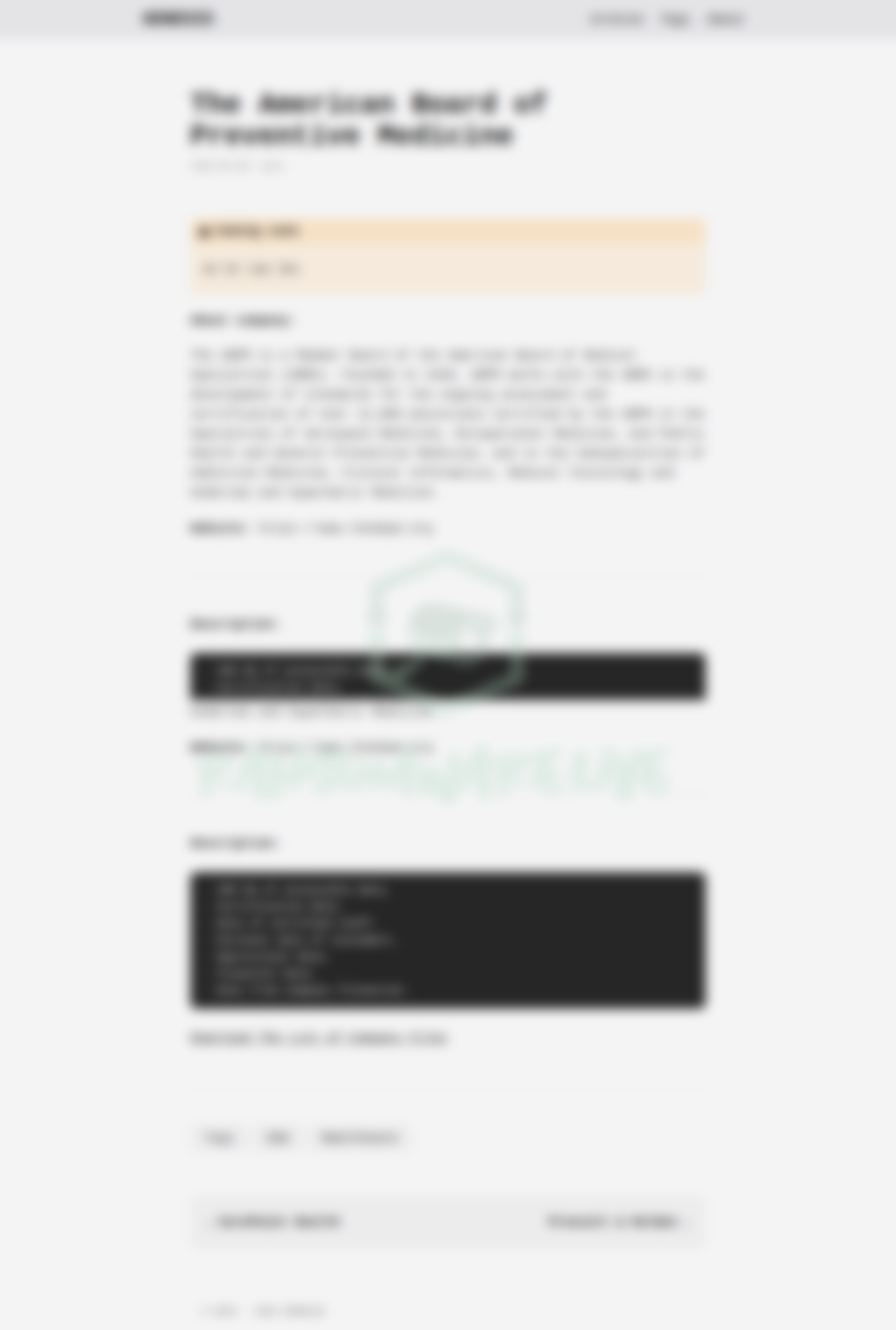 Leak site post claiming The American Board of Preventive Medicine data breach
