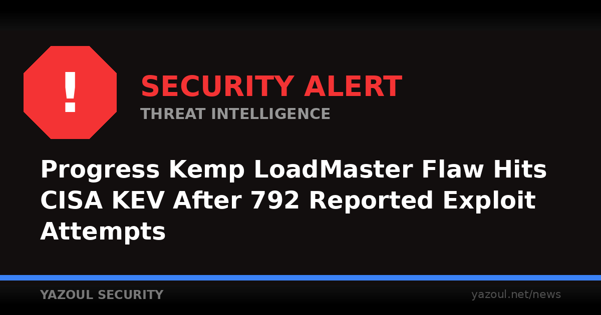 Progress Kemp LoadMaster Flaw Hits CISA KEV After 792 R