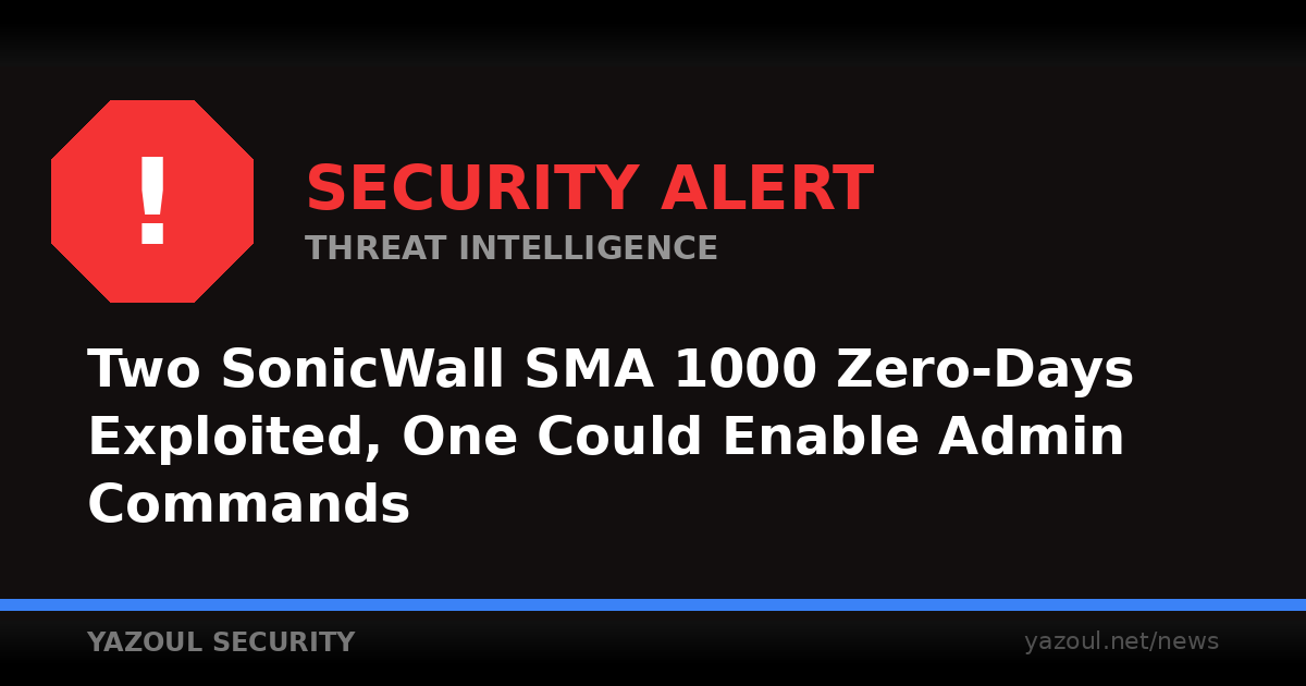 SonicWall SMA 1000 zero-days exploited in attacks