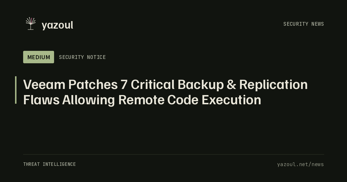 Veeam Patches 7 Critical Backup & Replication Flaws